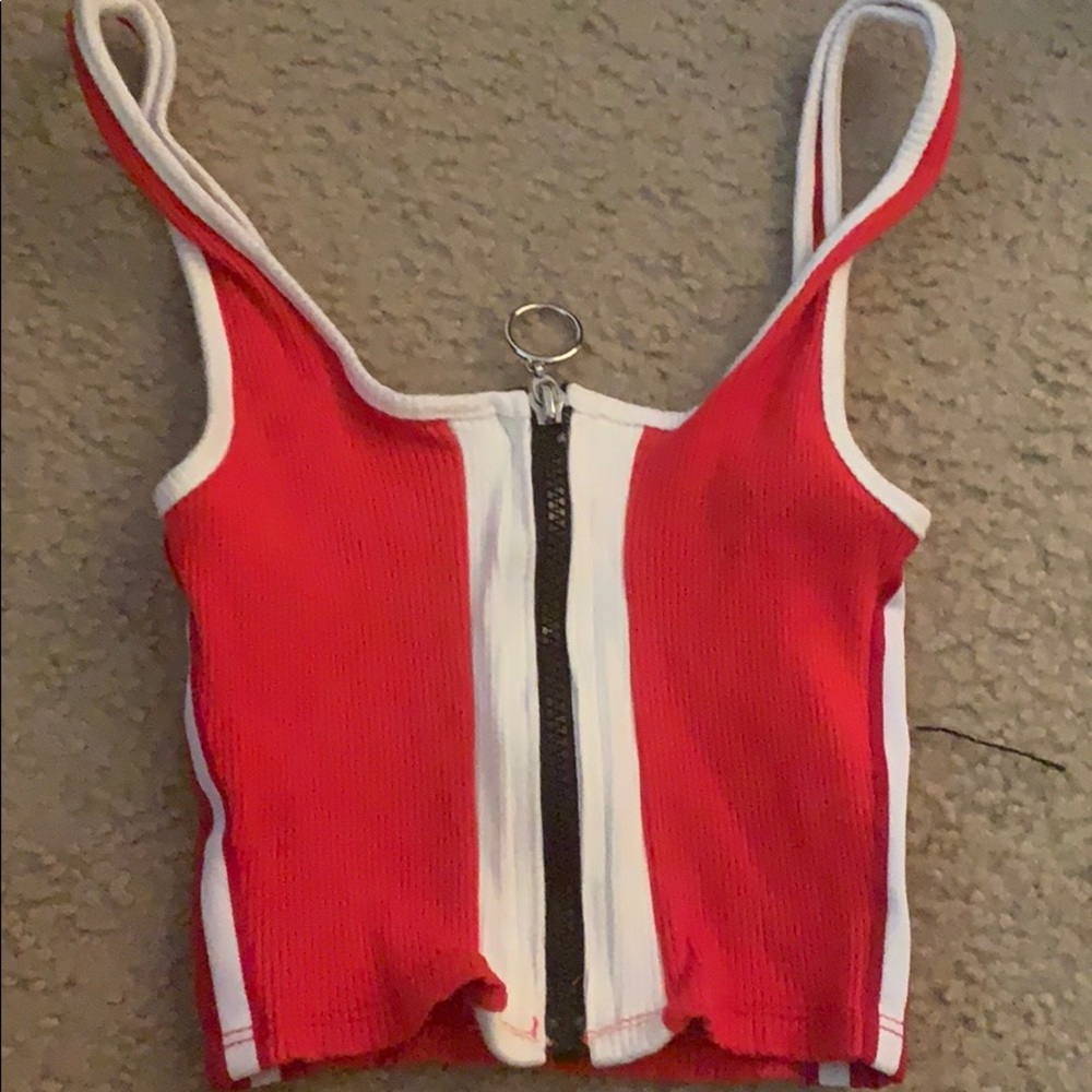 Zip up crop top